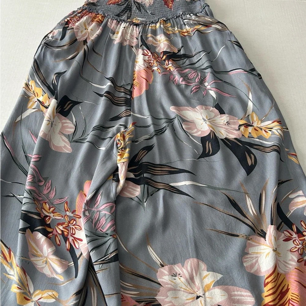 Patrons of Peace Gray Floral Maxi jumpsuit - Picture 8 of 9